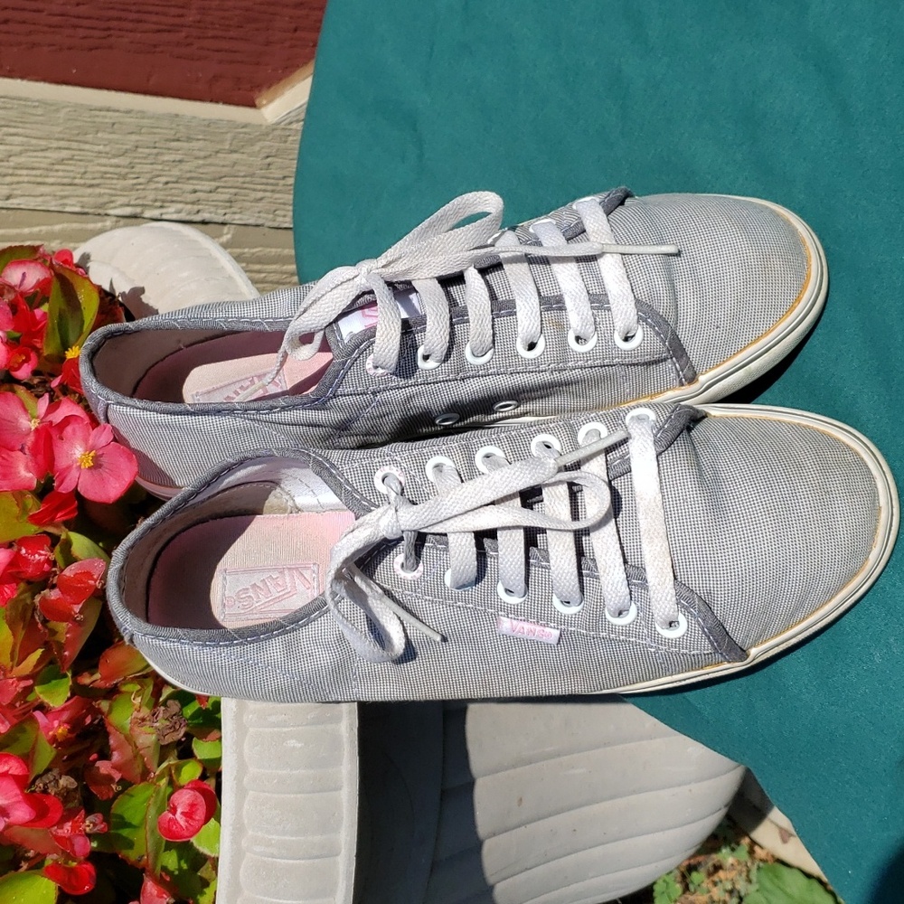 Vans Pink and Gray Low Top Sneakers